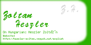 zoltan heszler business card